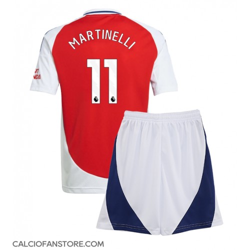 Maglia Calcio Arsenal Gabriel Martinelli #11 Prima Divisa Bambino 2024-25 Manica Corta (+ pantaloncini)